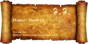 Humor Henrik névjegykártya