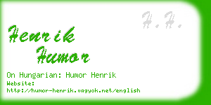 henrik humor business card